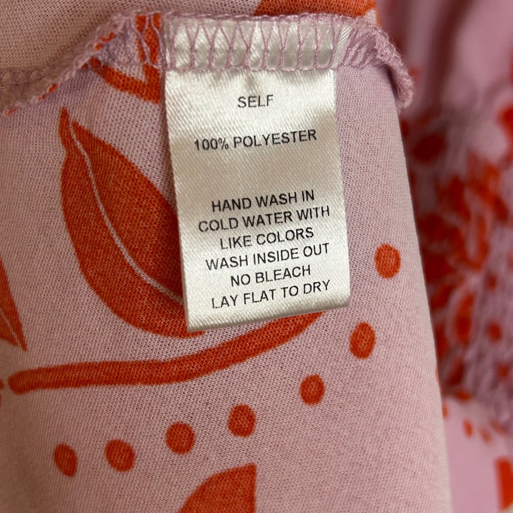 Gibson Look Floral Print Mini Dress Smocked Waist V Neck XS‎ - Picture 5 of 10